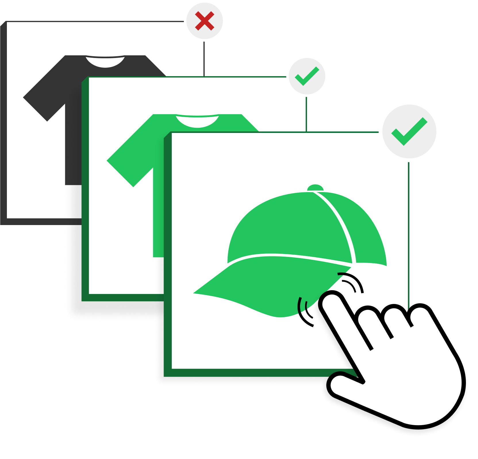 selecting products with mouse cursor